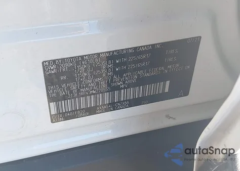 2021 Toyota Rav4 Le z USA, uszkodzony, nr VIN 2T3F1RFV3MW220555